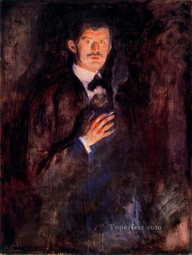 Edvard Munch Painting - self portrait with burning cigarette 1895 Edvard Munch